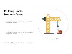 Building blocks icon with crane