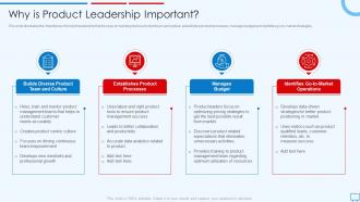 Building Competitive Strategies Successful Leadership Why Is Product Leadership Important