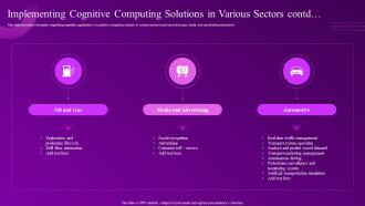 Building Computational Intelligence Environment Implementing Cognitive Computing Solutions Various Contd