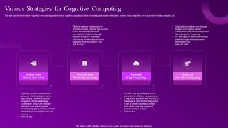Building Computational Intelligence Environment Various Strategies For Cognitive Computing