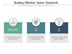 Building effective teams teamwork ppt powerpoint presentation show layouts cpb
