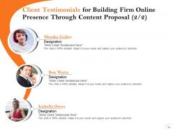 Building firm online presence through content proposal powerpoint presentation slides