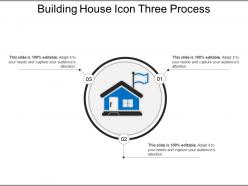 Building house icon three process ppt example file