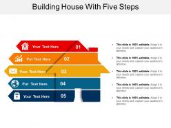 Building House With Five Steps Ppt Background Template
