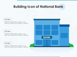 Building icon of national bank