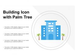 Building icon with palm tree