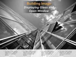 Building image displaying glass and open window