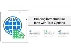 Building infrastructure icon with text options