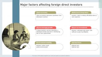 Building International Marketing Major Factors Affecting Foreign Direct Investors MKT SS V