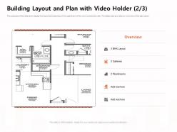 Building layout and plan with video holder washrooms ppt powerpoint presentation slides vector