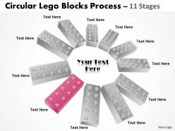 Building lego process 11 stages