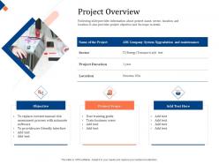 Building management team project overview system ppt powerpoint presentation objects