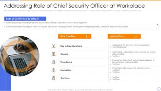 Building organizational security strategy plan addressing role of chief security officer at workplace
