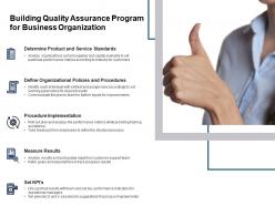 Building quality assurance program for business organization