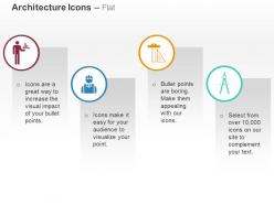 Building structure with engineer architect ruler divider protactor ppt icons graphics