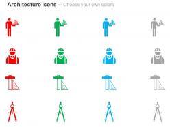 Building structure with engineer architect ruler divider protactor ppt icons graphics