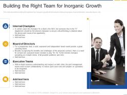 Building the right team for inorganic growth fastest inorganic growth with strategic alliances