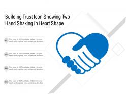 Building trust icon showing two hand shaking in heart shape