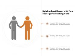 Building trust shown with two stick figures shaking hand