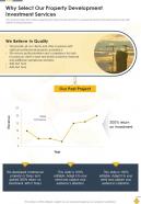 Building Why Select Our Property Development Investment Services One Pager Sample Example Document