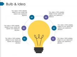 77046945 style variety 3 idea-bulb 6 piece powerpoint presentation diagram infographic slide