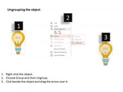 Bulb design idea and icons over the world map ppt presentation slides