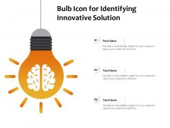 Bulb icon for identifying innovative solution