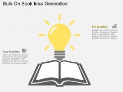 Bulb on book idea generation flat powerpoint design