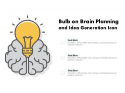 Bulb on brain planning and idea generation icon