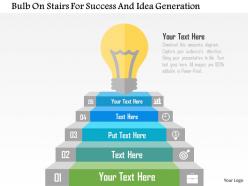 Bulb on stairs for success and idea generation flat powerpoint design