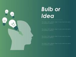 Bulb or idea innovation f430 ppt powerpoint presentation outline example topics