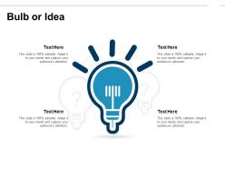 Bulb or idea innovation i139 ppt powerpoint presentation diagram ppt