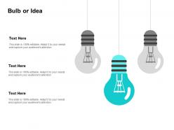 Bulb or idea innovation management l162 ppt powerpoint presentation format