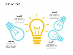 Bulb or idea innovation technology e180 ppt powerpoint presentation show topics