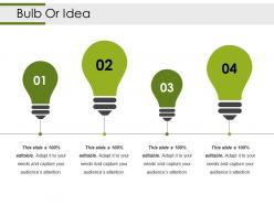 80250974 style variety 3 idea-bulb 4 piece powerpoint presentation diagram infographic slide