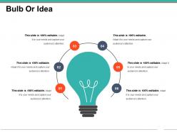 38527821 style variety 3 idea-bulb 6 piece powerpoint presentation diagram infographic slide