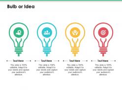 Bulb or idea ppt infographic template ideas