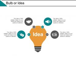 98143623 style variety 3 idea-bulb 4 piece powerpoint presentation diagram infographic slide