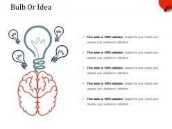 Bulb or idea ppt slides introduction