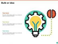 Bulb or idea ppt summary ideas