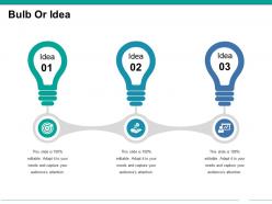 Bulb or idea presentation powerpoint