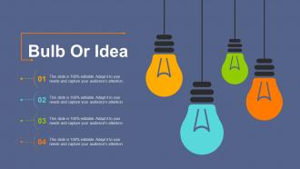 Bulb or idea services and support ppt diagram lists