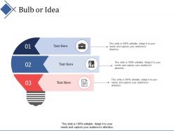 Bulb or idea technology ppt summary infographic template