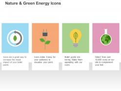 Bulb power plug globe green energy ppt icons graphics