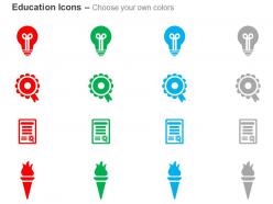 Bulb ribbon certificate lamp ppt icons graphics