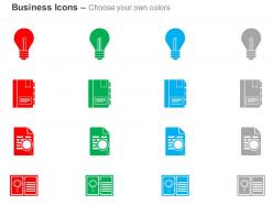 Bulb tabs search data from files folders ppt icons graphics