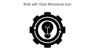 Bulb With Gear Monotone Icon In Powerpoint Pptx Png And Editable Eps Format