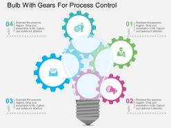Bulb with gears for process control flat powerpoint design