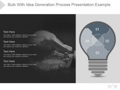 Bulb with idea generation process presentation example