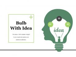 Bulb with idea ppt summary graphics tutorials